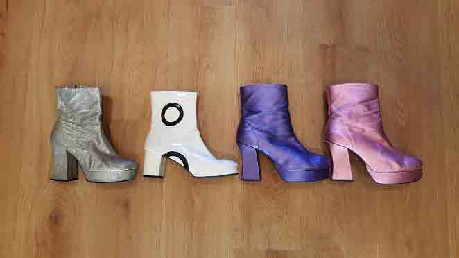 Silver platform clearance boots fancy dress